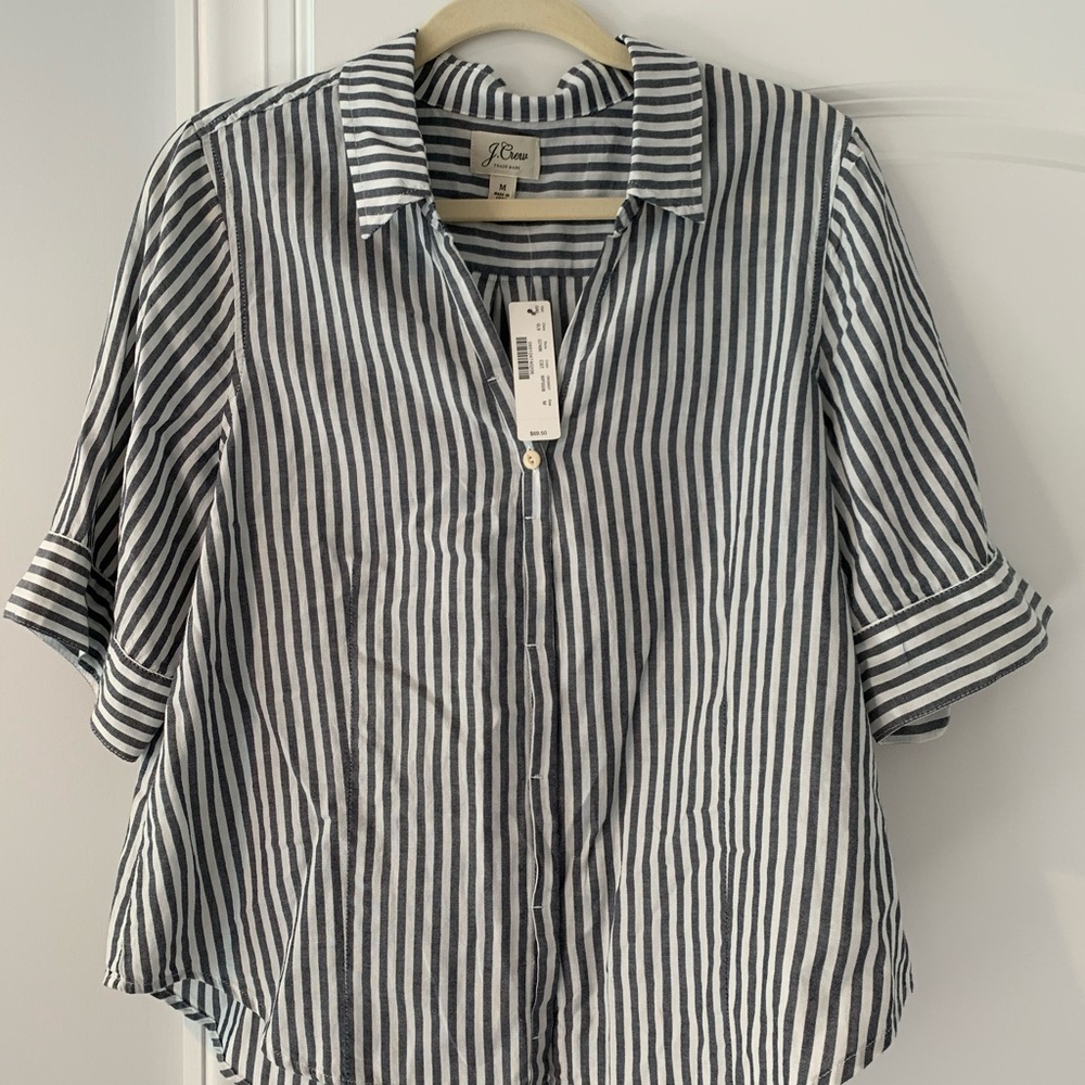 j crew striped blouse